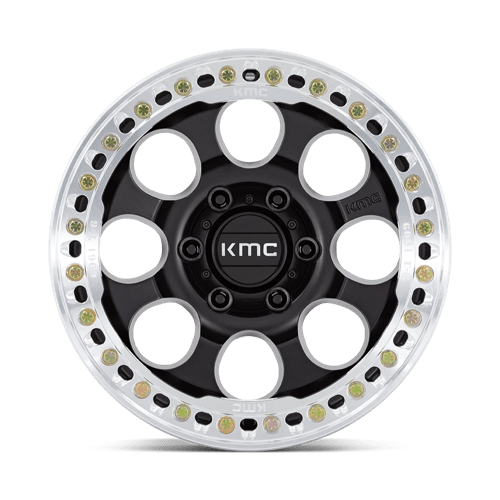 17x8 5 kmc km237 riot satin black w machined ring beadlock wheel 6x5.5 bolt pattern 0mm offset