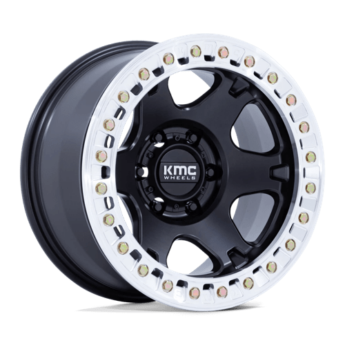 17x9 kmc km238 vi satin black w machined ring beadlock wheel 6x5.5 bolt pattern 12mm offset
