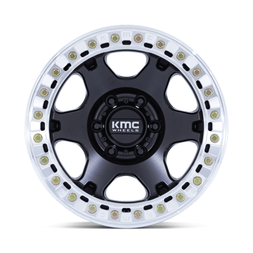 17x9 kmc km238 vi satin black w machined ring beadlock wheel 6x5.5 bolt pattern 12mm offset