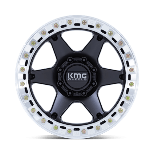 20x10 kmc km238 vi satin black w machined ring beadlock wheel 6x5.5 bolt pattern 48mm offset
