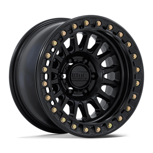 17x9 kmc km239 impact matte black beadlock wheel 6x5.5 bolt pattern 12mm offset