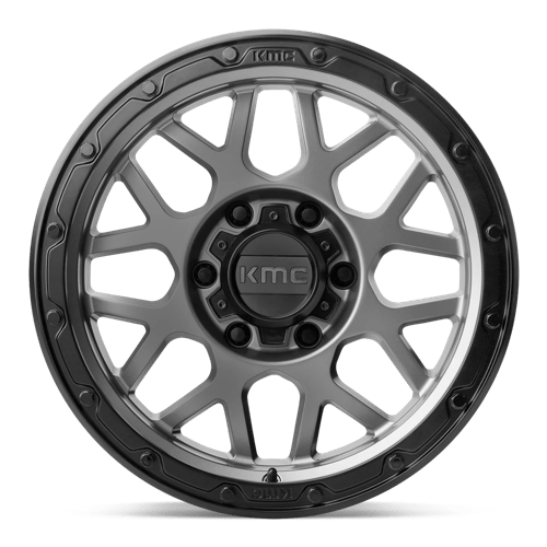 17x9 kmc km535 grenade off-road matte gray w matte black lip wheel 6x5.5 bolt pattern 12mm offset