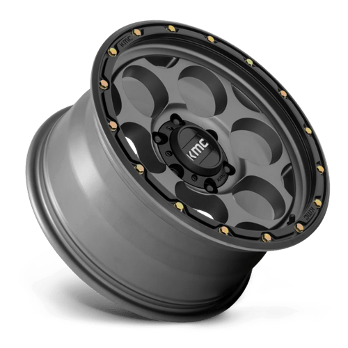 17x8 5 kmc km541 dirty harry satin gray w black lip wheel 6x5.5 bolt pattern 0mm offset