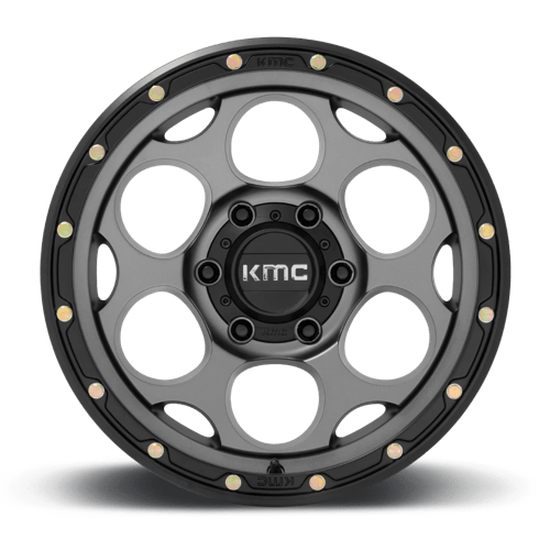 17x9 kmc km541 dirty harry satin gray w black lip wheel 6x5.5 bolt pattern 12mm offset