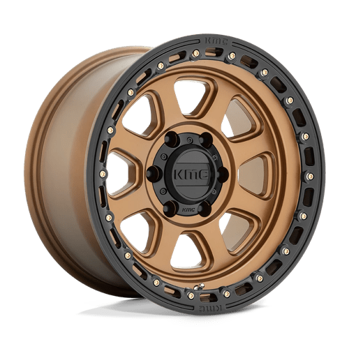 17x9 kmc km548 chase matte bronze w black lip wheel 6x5.5 bolt pattern 12mm offset