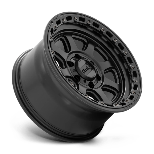 17x9 kmc km548 chase satin black w gloss black lip wheel 6x5.5 bolt pattern 12mm offset