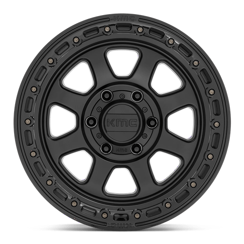 17x9 kmc km548 chase satin black w gloss black lip wheel 6x5.5 bolt pattern 12mm offset