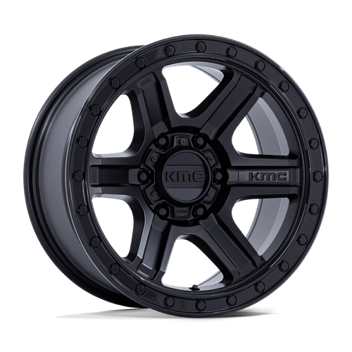 17x8 5 kmc km551 outrun matte black w gloss black lip wheel 6x5.5 bolt pattern 10mm offset