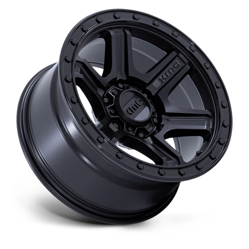 17x8 5 kmc km551 outrun matte black w gloss black lip wheel 6x5.5 bolt pattern 10mm offset