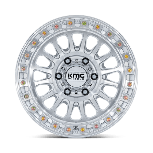 18x9 kmc km552 ims gloss silver w machined face wheel 6x5.5 bolt pattern 0mm offset