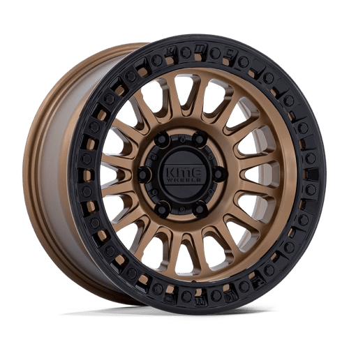 18x9 kmc km552 ims matte bronze w gloss black lip wheel 6x5.5 bolt pattern 0mm offset