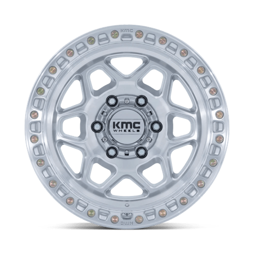 17x9 kmc km553 torx gloss silver w machined face wheel 6x5.5 bolt pattern 12mm offset