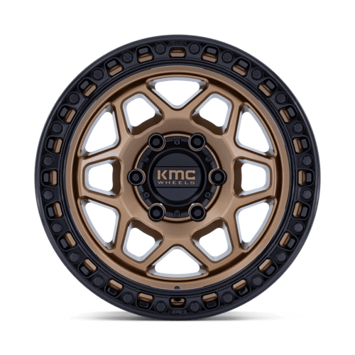 17x8 5 kmc km553 torx matte bronze w gloss black lip wheel 6x5.5 bolt pattern 0mm offset