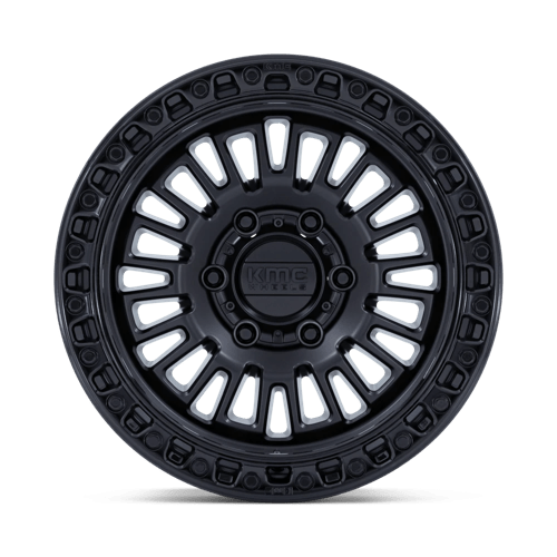 17x8 5 kmc km554 aztec matte black w gloss black lip wheel 6x5.5 bolt pattern 0mm offset