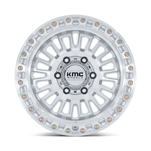 17x8 5 kmc km554 aztec gloss silver w machined face wheel 6x5.5 bolt pattern 0mm offset