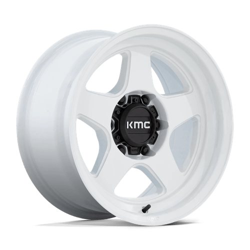 17x8 5 kmc km728 lobo gloss white wheel 6x5.5 bolt pattern 10mm offset