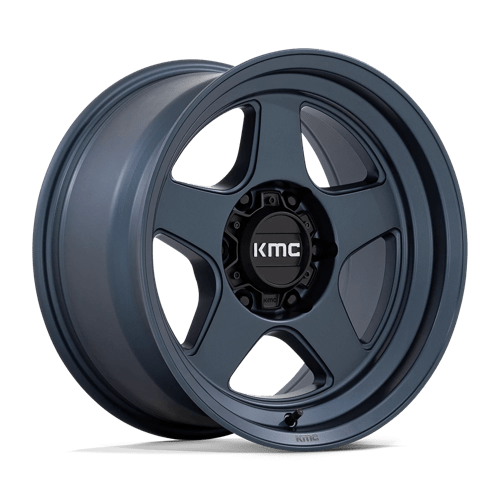 17x8 5 kmc km728 lobo metallic blue wheel 6x5.5 bolt pattern 10mm offset
