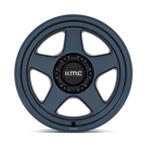 17x8 5 kmc km728 lobo metallic blue wheel 6x5.5 bolt pattern 10mm offset