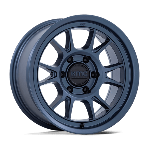 17x8 5 kmc km729 range metallic blue wheel 6x5.5 bolt pattern 0mm offset