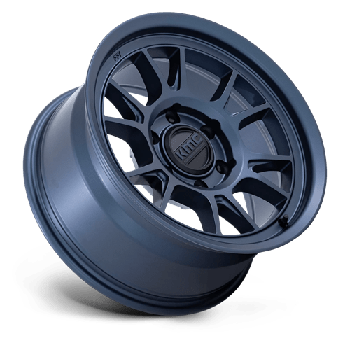 17x8 5 kmc km729 range metallic blue wheel 6x5.5 bolt pattern 10mm offset