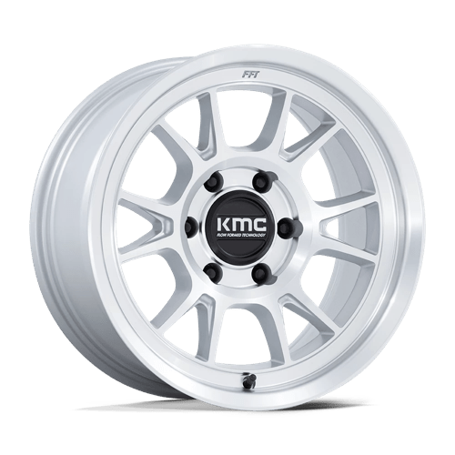 17x8 5 kmc km729 range gloss silver w machined face wheel 6x5.5 bolt pattern 10mm offset