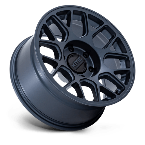 17x8 5 kmc km730 hatchet metallic blue wheel 6x5.5 bolt pattern 25mm offset