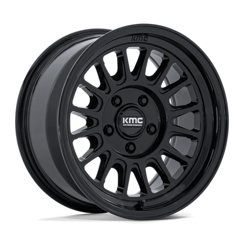 17x8 5 kmc km733 impact fft gloss black wheel 6x5.5 bolt pattern 25mm offset