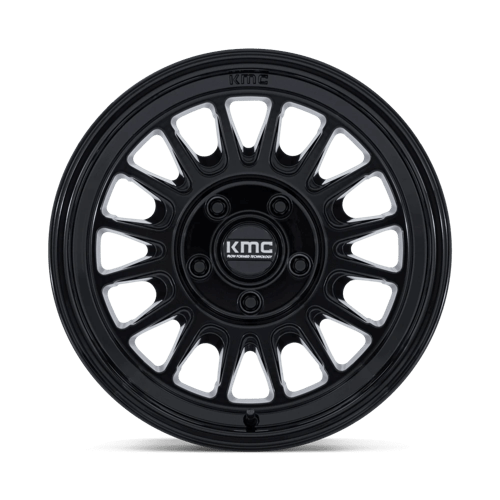 17x8 5 kmc km733 impact fft gloss black wheel 6x5.5 bolt pattern 25mm offset