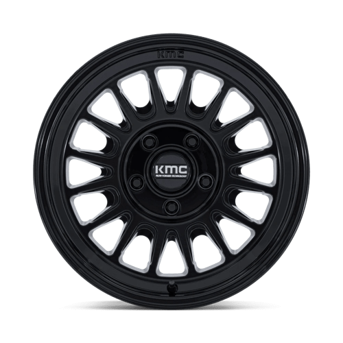 17x8 5 kmc km733 impact fft gloss black wheel 6x5.5 bolt pattern 0mm offset