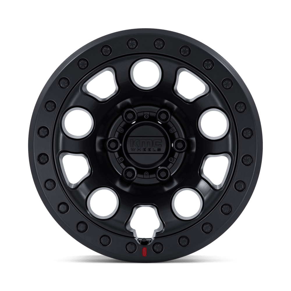 17x9 KMC KM241 E25 Blackout Beadlock Beadlock Wheel 6x5.5 Bolt Pattern -38mm Offset