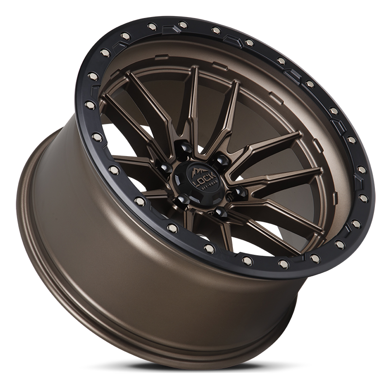 20x10 lock off-road krawler matte bronze w matte black ring wheel 6x5.5 bolt pattern 18mm offset
