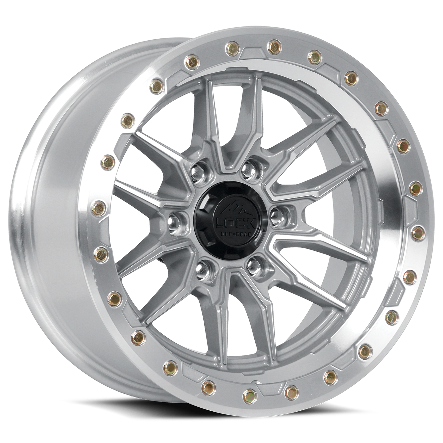 17x9 lock off-road krawler machined clear coat wheel 6x5.5 bolt pattern 12mm offset