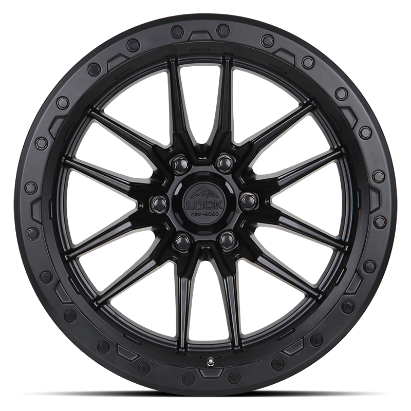 20x9 lock off-road krawler matte black w matte black ring wheel 6x5.5 bolt pattern 0mm offset