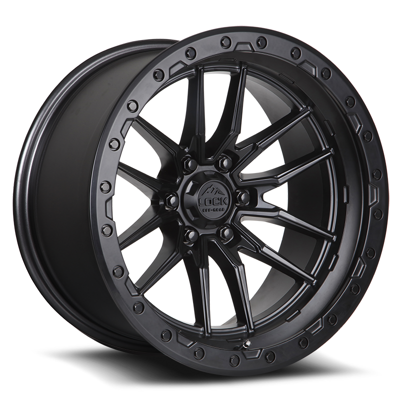 20x10 lock off-road krawler matte black w matte black ring wheel 6x5.5 bolt pattern 18mm offset