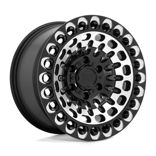 17x9 5 black rhino hard alloys lby labyrinth gloss black w mach face mill wheel 6x5.5 bolt pattern 12mm offset