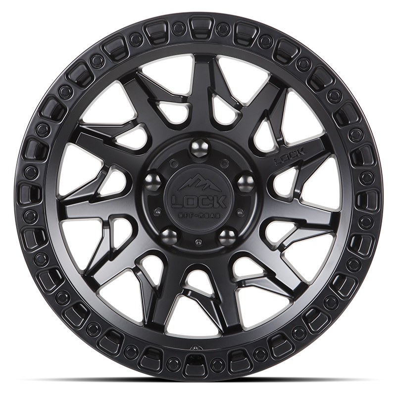 20x10 lock off-road lunatic matte black w matte black ring wheel 6x5.5 bolt pattern 18mm offset