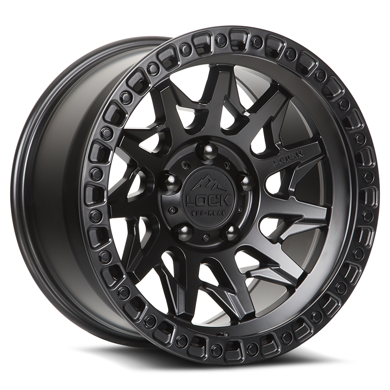 17x9 lock off-road lunatic matte black w matte black ring wheel 6x5.5 bolt pattern 1mm offset