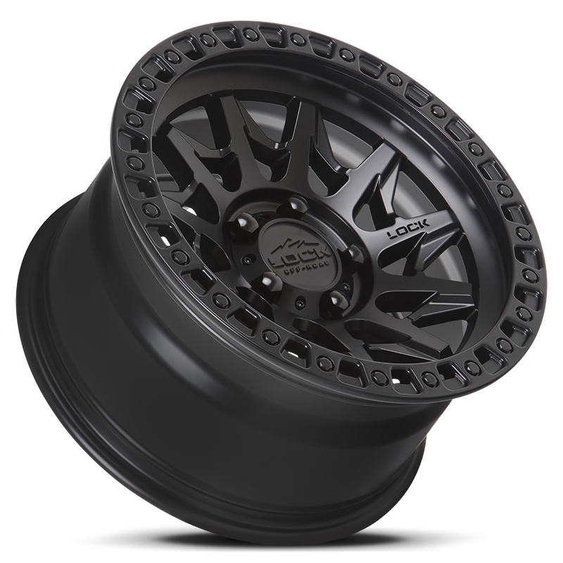 17x9 lock off-road lunatic matte black w matte black ring wheel 6x5.5 bolt pattern 12mm offset