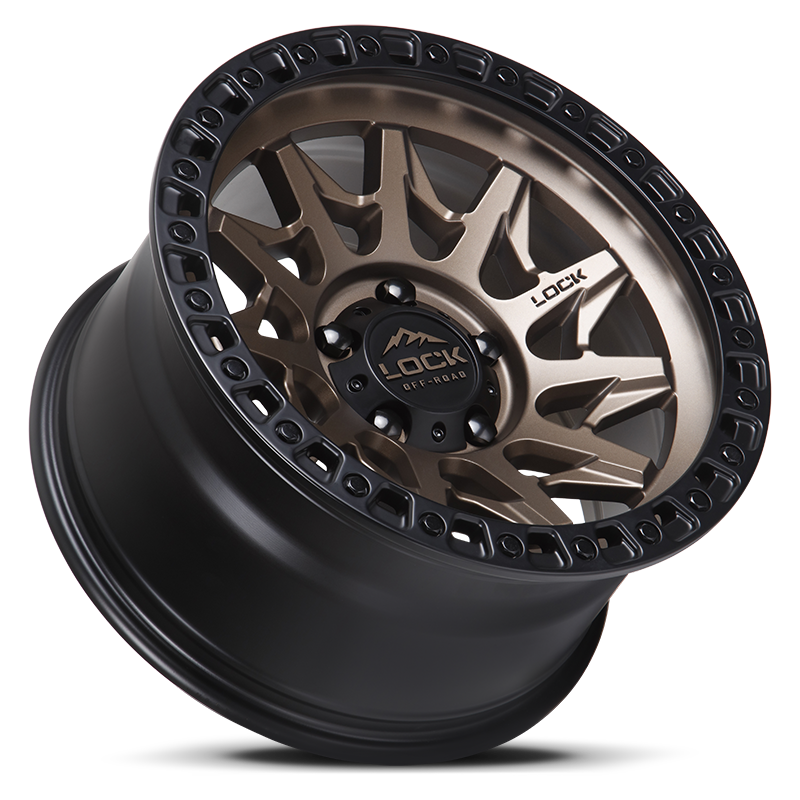 20x10 lock off-road lunatic matte bronze w matte black ring wheel 6x5.5 bolt pattern 18mm offset