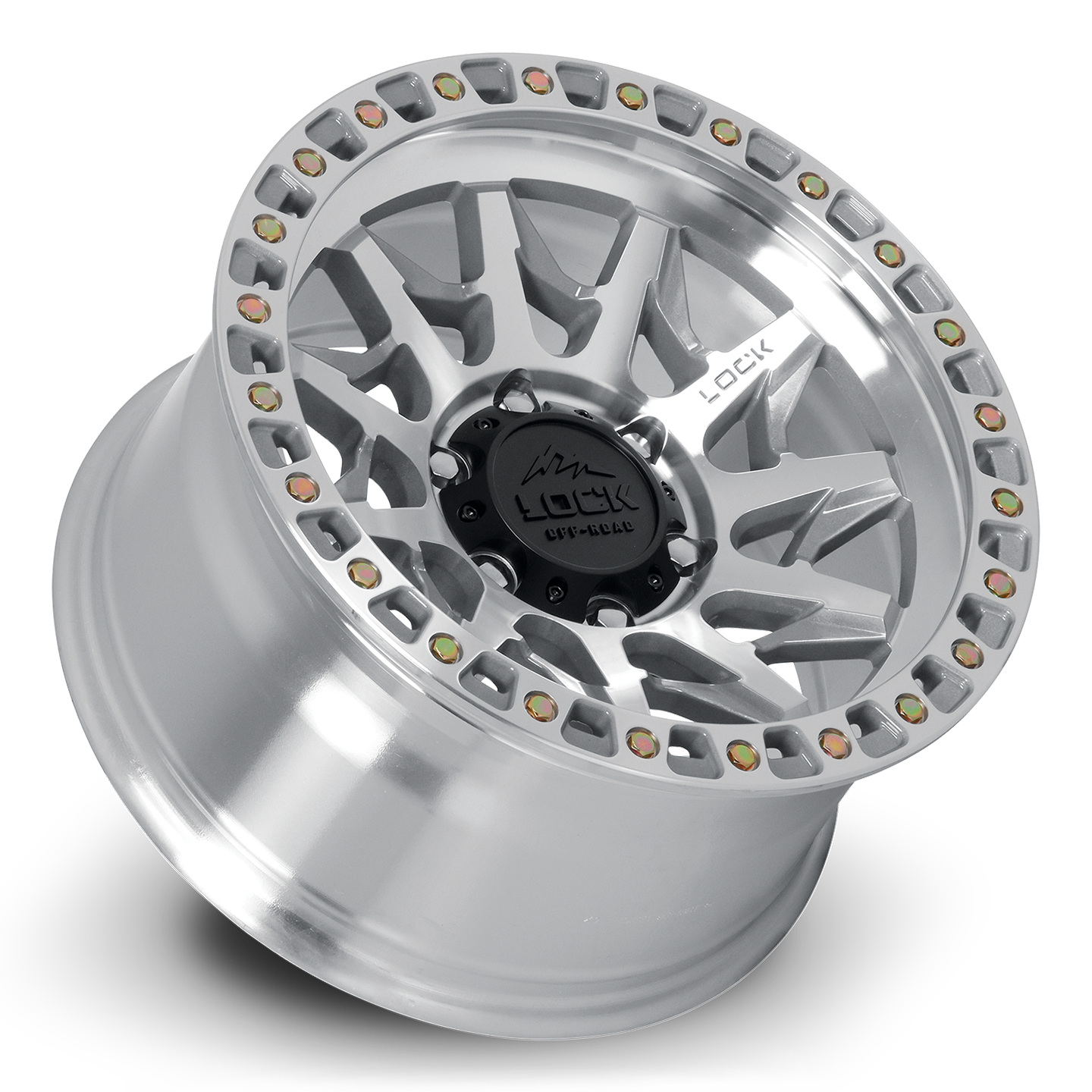 17x9 lock off-road lunatic machined clear coat wheel 6x5.5 bolt pattern 12mm offset
