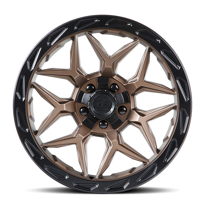17x9 lock off-road matrix matte bronze w matte black ring wheel 6x5.5 bolt pattern 12mm offset