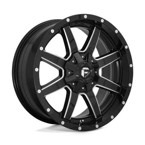 20x12 fuel off-road d610 maverick gloss black milled wheel 6x5.5 bolt pattern 44mm offset