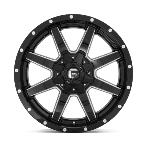 17x9 fuel off-road d610 maverick gloss black milled wheel 6x5.5 bolt pattern 1mm offset
