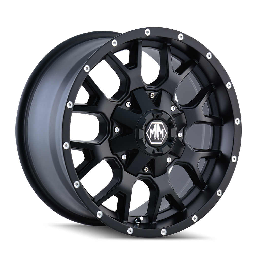 20x9 mayhem warrior matte black wheel 6x5.5 bolt pattern 18mm offset