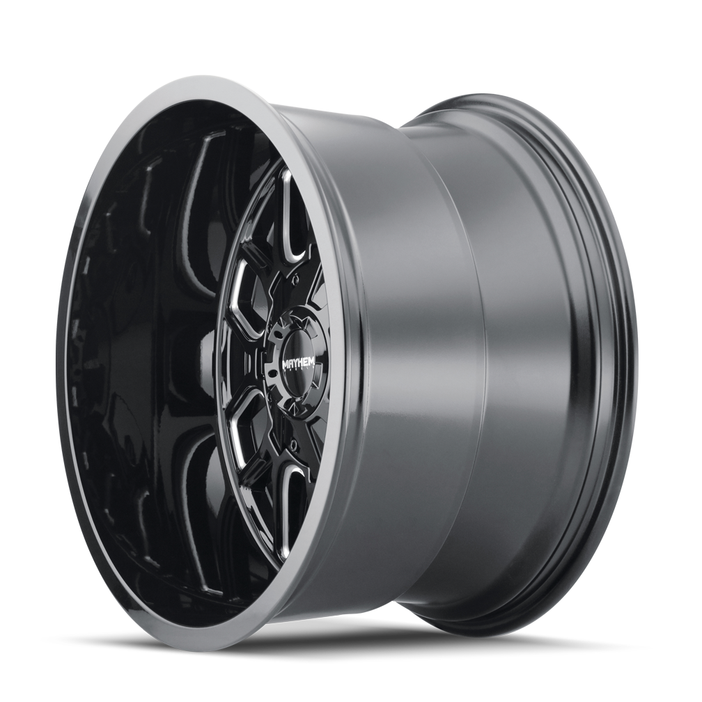 20x10 mayhem cogent gloss black milled wheel 6x5.5 bolt pattern 19mm offset