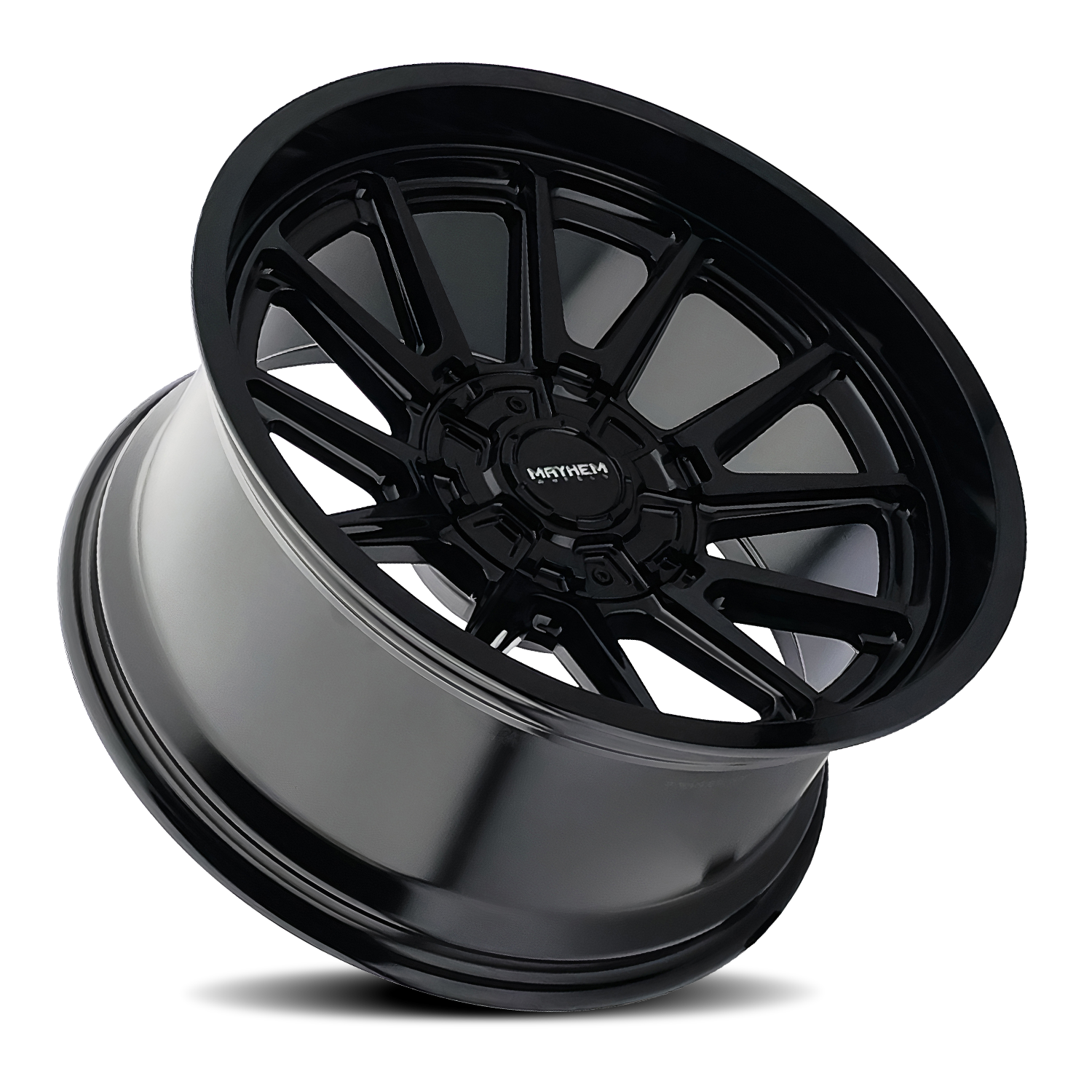 18x9 mayhem intrepid gloss black wheel 6x5.5 bolt pattern 12mm offset