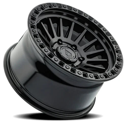 17x9 arena wheel a101 mesa satin black center glossy black lip wheel 6x5.5 bolt pattern 12mm offset