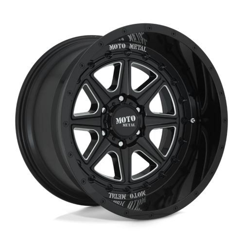 22x12 moto metal mo801 phantom gloss black milled wheel 6x5.5 bolt pattern 44mm offset