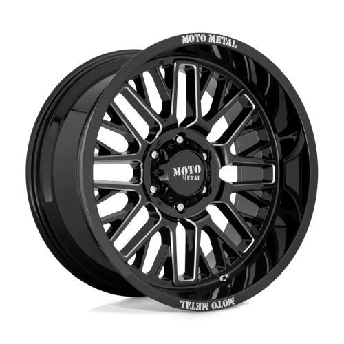 22x10 moto metal mo802 warlock gloss black milled wheel 6x5.5 bolt pattern 18mm offset