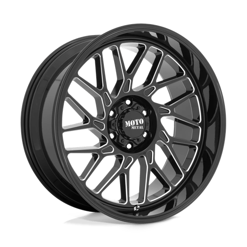 22x10 moto metal mo805 gloss black milled wheel 6x5.5 bolt pattern 18mm offset
